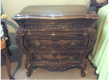 Two Italianate Style 3 Drawer Night Stands