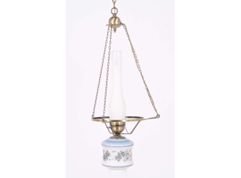 Vintage Floral Glass Hanging Lamp
