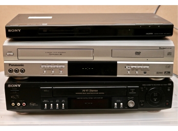 Set Of Three Electronics (2 Sony VCR's, 1 Panasonic)