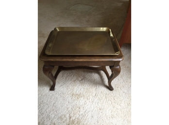Baker Tray Table With Brass Tray