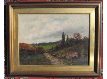 19th Century Landscape Oil On Canvas