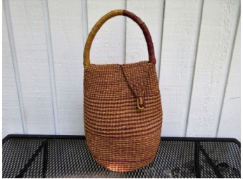 Attractive Two Toned Modern Basketry Bag