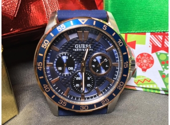 Brand New GUESS Watch - Blue Silicone Strap - NEW ! - GREAT GIFT ITEM !