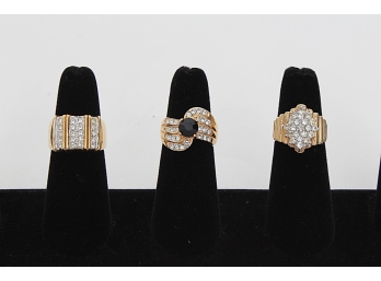 Three Vintage 18K Gold Plated Rings - Size 6, 6½ And 7