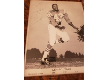 Signed And Framed Lenny Lyles Picture