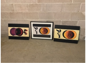 Three Still Life--Two Oil On Canvas & One Print