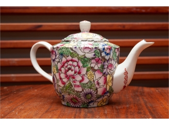 Asian Floral Pattern Teapot