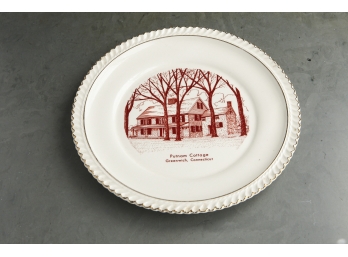 Collectible DAR - Daughters Of The American Revolution - Putnam Cottage, Greenwich CT Porcelain Plate