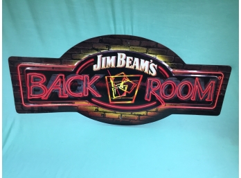 Liquor Sign Jim Beam's Back Room Metal