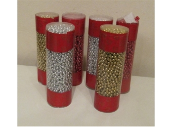Six Containers Of Lord & Taylor 66 Foot Bead Garland