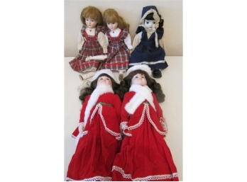 Five Porcelain Dolls, Approx 15'