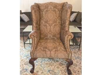 Wing Chair With Beautifully Carved Cabriole Hardwood Feet