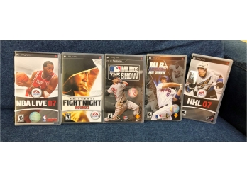 5 SONY PSP GAMES (NBA LIVE 07 FIGHT NIGHT MLB 09 MLB 07 NHL 07)