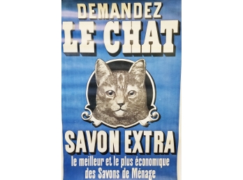 1994 Le Chat Savon Extra French Soap Reproduction Advertising Poster