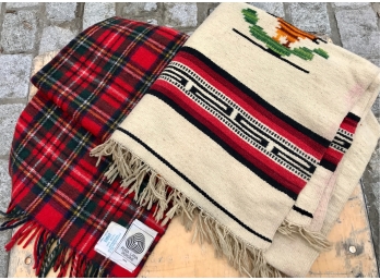 Wool Blanket And Vintage Poncho
