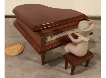 Little Girl Playing Piano- Music Box