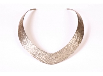 Sterling Torque Hammered Collar Necklace