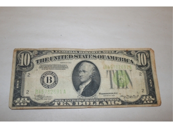 1934 United States Legal Tender $10 Ten Dollar Bill B45782691A