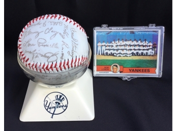 1979 Yankees  Replica Signature Baseball & 1979 Topps Yankee Baseball Cards