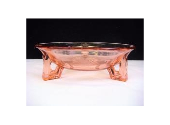 Pink Depression Glass Footed Candy Trinket Bowl