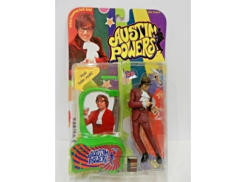 New 1999 McFarlane Austin Powers Action Figurine W/Voice Chip & Sexy Dictionary