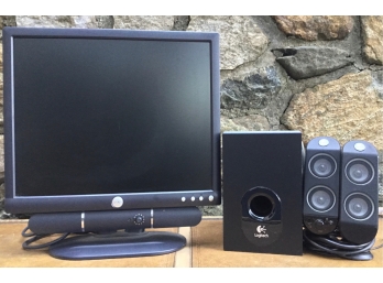 20' Dell Monitor And Logitech Speakers