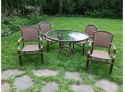 Restoration Hardware Patio Table And Four Arm Chairs