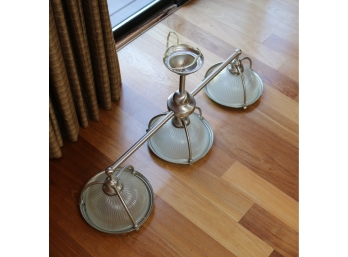 Pottery Barn Brushed Nickel, Glass Dome, 3 Light Ceiling Mount Hanging Lamp