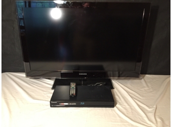 Samsung LCD Flat Screen 40' TV And Blue Ray Disc Player