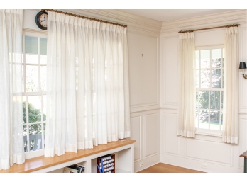 Two Pairs Linen Gauze Curtains - Office