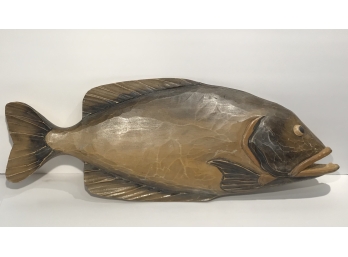 Folk Art Carved Fish Decor