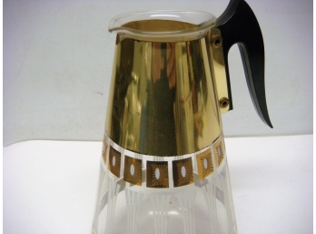 Mid Century Glass Pitcher, Signed