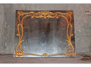 Charming Beveled Gilt Decorated Wall Mirror By Harris Interior Arts, New York City