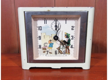 Vintage Lux Clock Mfg Co Black Americana Mechanical Clock