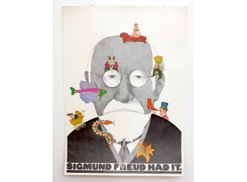 Vintage Seymour Chwast (b.1931, New York) Sigmund Freud Had It Poster