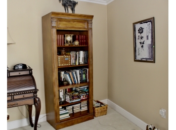 Lighted Wood Book Case With Open Shelves