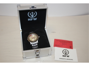 NEW Men's NFW Brushed Stainless Steel Water Resistant Watch
