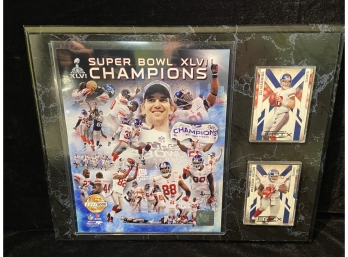 New York Giants Super Bowl XLVI Champions Commemorative With Eli Manning And Brandon Jacobs Cards