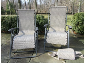 Pair Outdoor Lounging Chairs