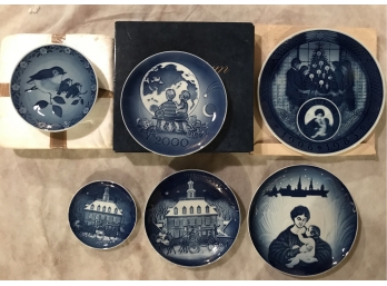 6 Miscellaneous Blue & White Plates