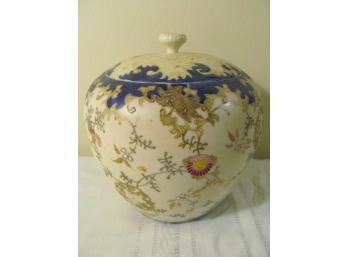 Beautifully Decorated Porcelain Covered Jar
