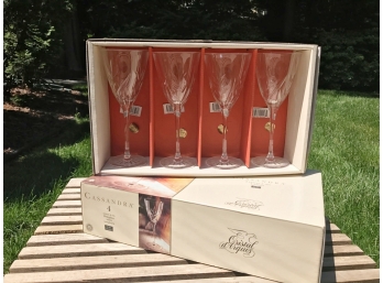Set Of Eight Lead Crystal Cassandra Wine Glasses