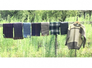 Collection Of Irish Wool Scarves And A Sweater