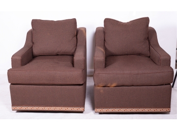 Pair Of Chocolate Brown Armchairs
