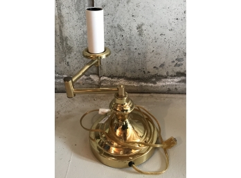 Brass Colored Swinging Arm Desk Lamp