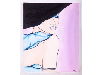 Contemporary Portrait Of A Woman In A Black Hat