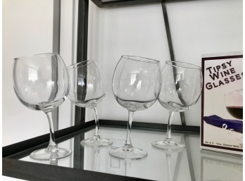 Tipsy Wine Glasses, Set Of 4