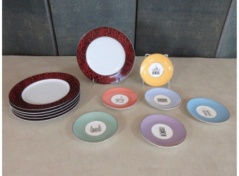 Set Of 6 Wedgewood China Saucers + 6 Nieman Marcus China Plates