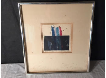 Abstract Screen Print Signed Joi Chi Hoshi 1964