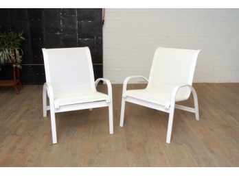 Pair Of Tropitone Stacking Side Chairs - Retail $350